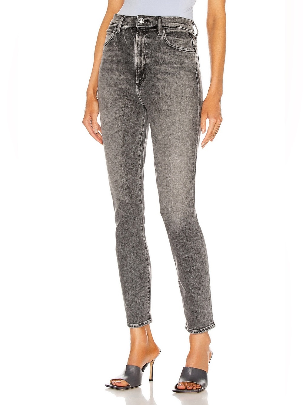 Agolde. Pinch Waist Skinny Jeans. Interlude Gray. Size 27.